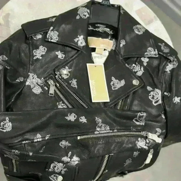 NWT MIchael Kors leather jacket XXS - Picture 3 of 5